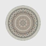 Tapis Rond Mandala Gris