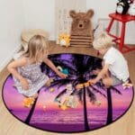 Tapis Rond Couleur Framboise