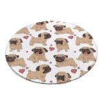 Tapis Rond Amour de Bulldog