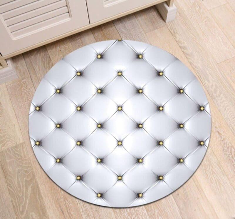 Tapis Rond Cuir Clouté