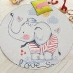 Tapis Rond Éléphant Marin