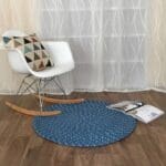 Tapis Rond Bleu Canard