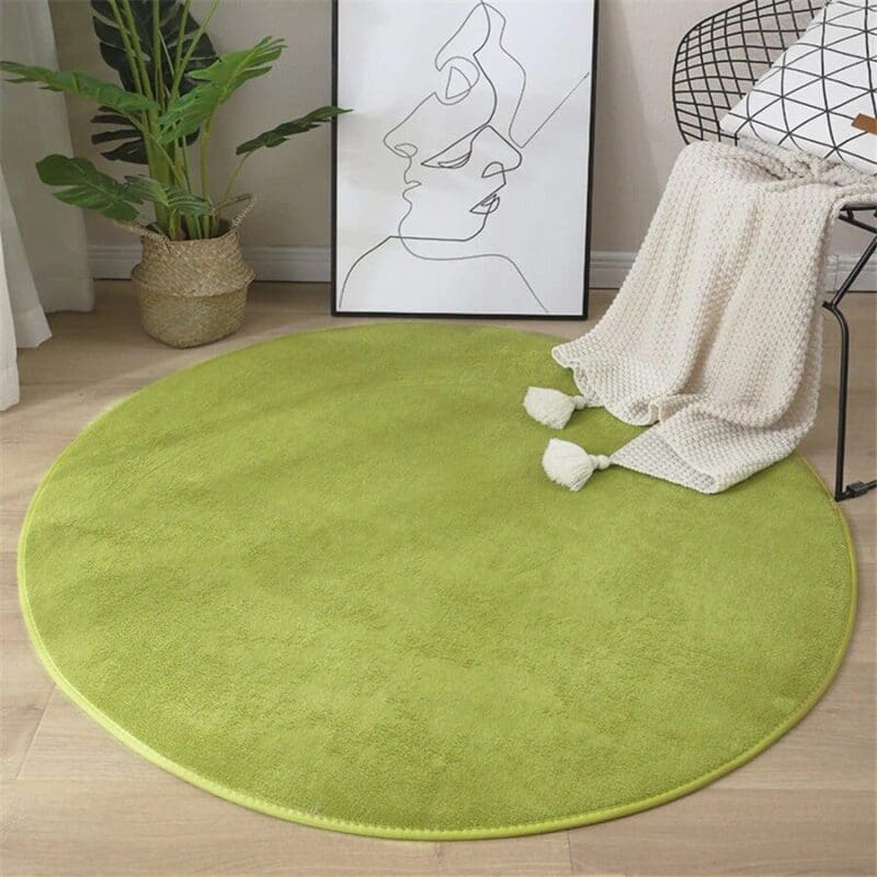 Tapis Rond Vert Anis