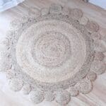Tapis rond jute ajouré bohème