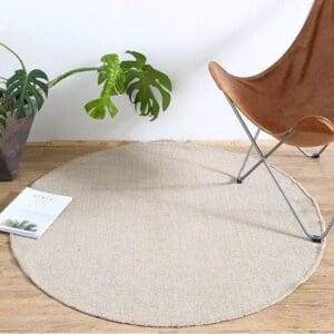 Tapis rond jute blanc