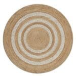 Tapis rond jute blanc beige 200 cm