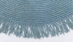 Tapis rond jute bleu pour salon