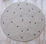 Tapis rond jute et coton naturel
