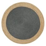Tapis rond jute noir moderne