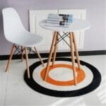 Tapis rond jute noué à la main