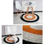 Tapis rond jute noué à la main