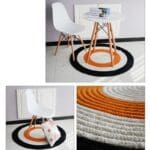 Tapis rond jute noué à la main
