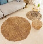 Tapis rond jute pas cher design