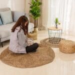 Tapis rond jute pas cher design