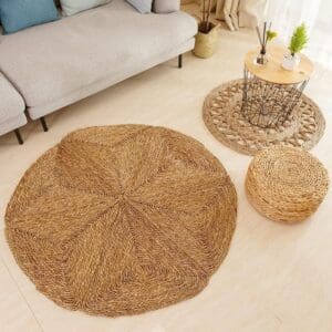 Tapis rond jute pas cher design