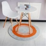 Tapis rond jute salon naturel