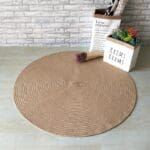 Tapis rond jute tissé naturel