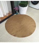 Tapis rond jute tissé naturel