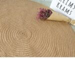 Tapis rond jute tissé naturel