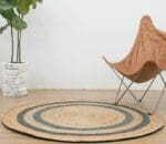 Tapis rond jute tressé naturel