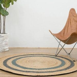 Tapis rond jute tressé naturel