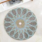 Tapis Rond Mandala Bleu