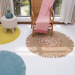 Tapis rond toile de jute bohème