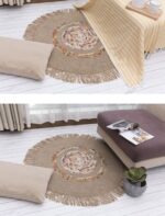 Tapis rond toile de jute bohème