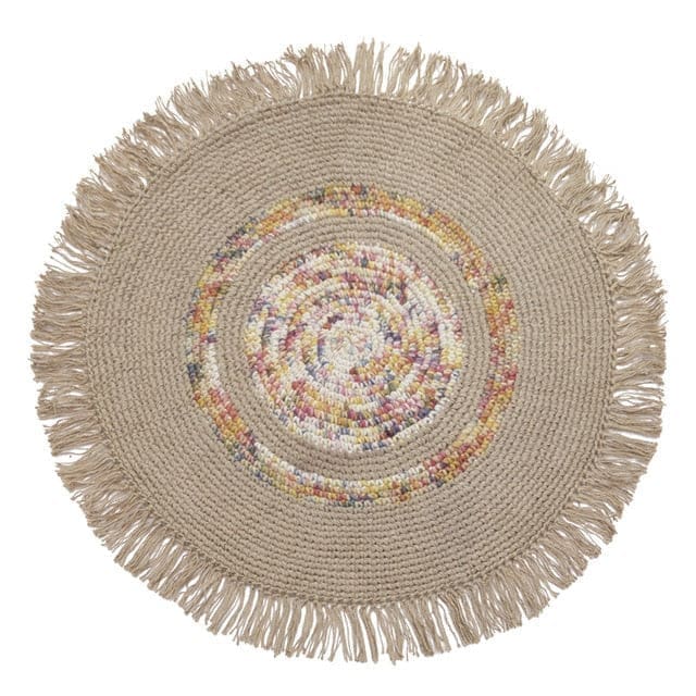 Illustration pour idées déco tapis rond bohème