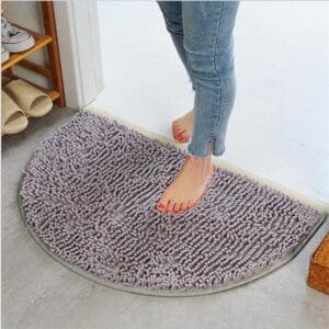Tapis De Bain Demi Rond Gris | Mon Tapis Rond