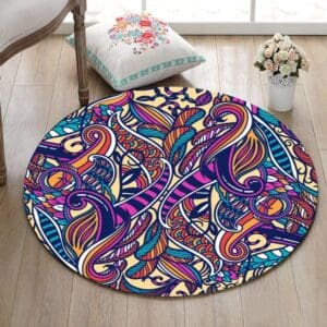 Tapis Rond Abstrait Coloré | Mon Tapis Rond