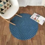 Tapis Rond Bleu Canard