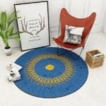 Tapis Rond Bleu Et Jaune | Mon Tapis Rond