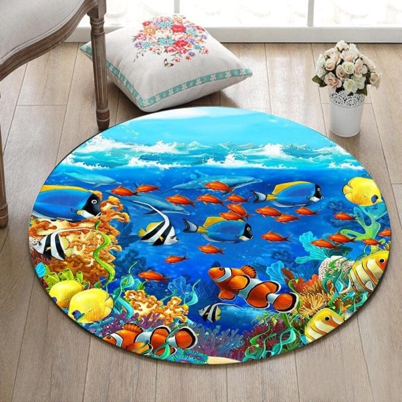 Tapis Rond Bleu Foncé | Mon Tapis Rond