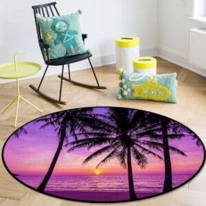 Tapis Rond Couleur Framboise | Mon Tapis Rond