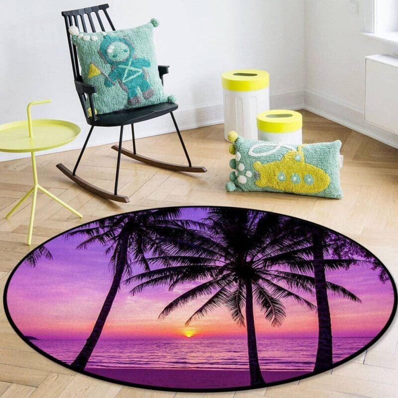 Tapis Rond Couleur Framboise | Mon Tapis Rond
