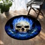 Tapis Rond Crâne Enflammé | Mon Tapis Rond