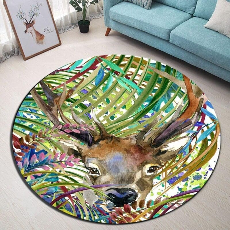 Illustration pour comment placer un tapis rond dans une chambre