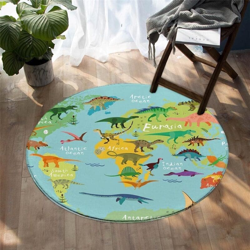 Tapis Rond Dinosaure | Mon Tapis Rond