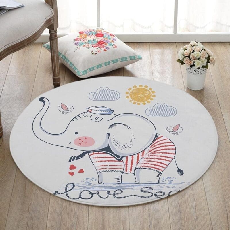 Tapis Rond Éléphant Marin | Mon Tapis Rond