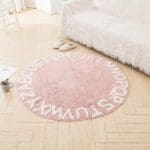 Tapis Rond Alphabet Rose