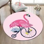 Tapis Rond Flamant Rose