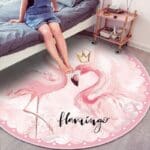 Tapis Rond Flamant Rose Gentleman | Mon Tapis Rond