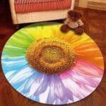 Tapis Rond Fleur Arc En Ciel | Mon Tapis Rond