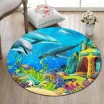 Tapis Rond Fond Marin | Mon Tapis Rond