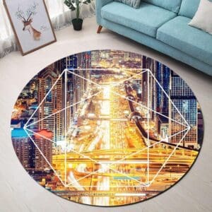 Tapis Rond Géométrie Coloré | Mon Tapis Rond