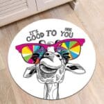 Tapis Rond Girafe Drôle | Mon Tapis Rond
