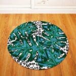 Tapis Rond Grande Feuille Tropicale | Mon Tapis Rond