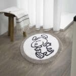 Tapis Rond Gris de Salle De Bain