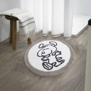 Tapis Rond Gris de Salle De Bain